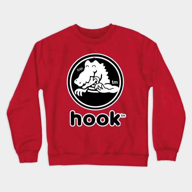 Funny Captain Hook Peter Pan Neverland Crocodile Logo Parody Crewneck Sweatshirt by BoggsNicolas